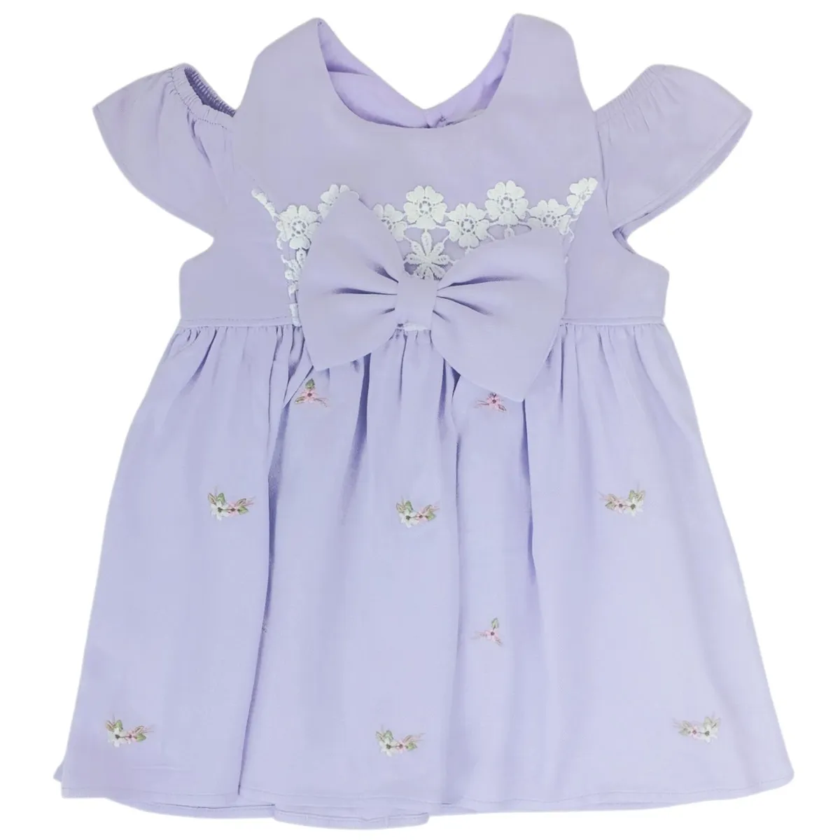 GENERICO - Vestido Lila y Bordados Florales para Bebé