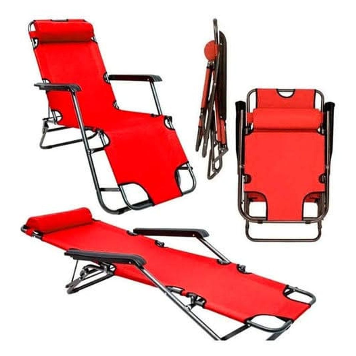 GENERICO - Silla Plegable Reposera Portátil Reclinable Camping