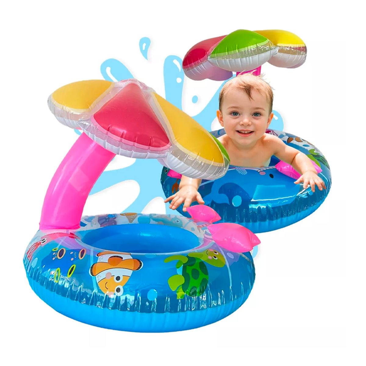 GRAVITAL - Flotador Con Sombrilla Para Bebe Asiento de Natacion