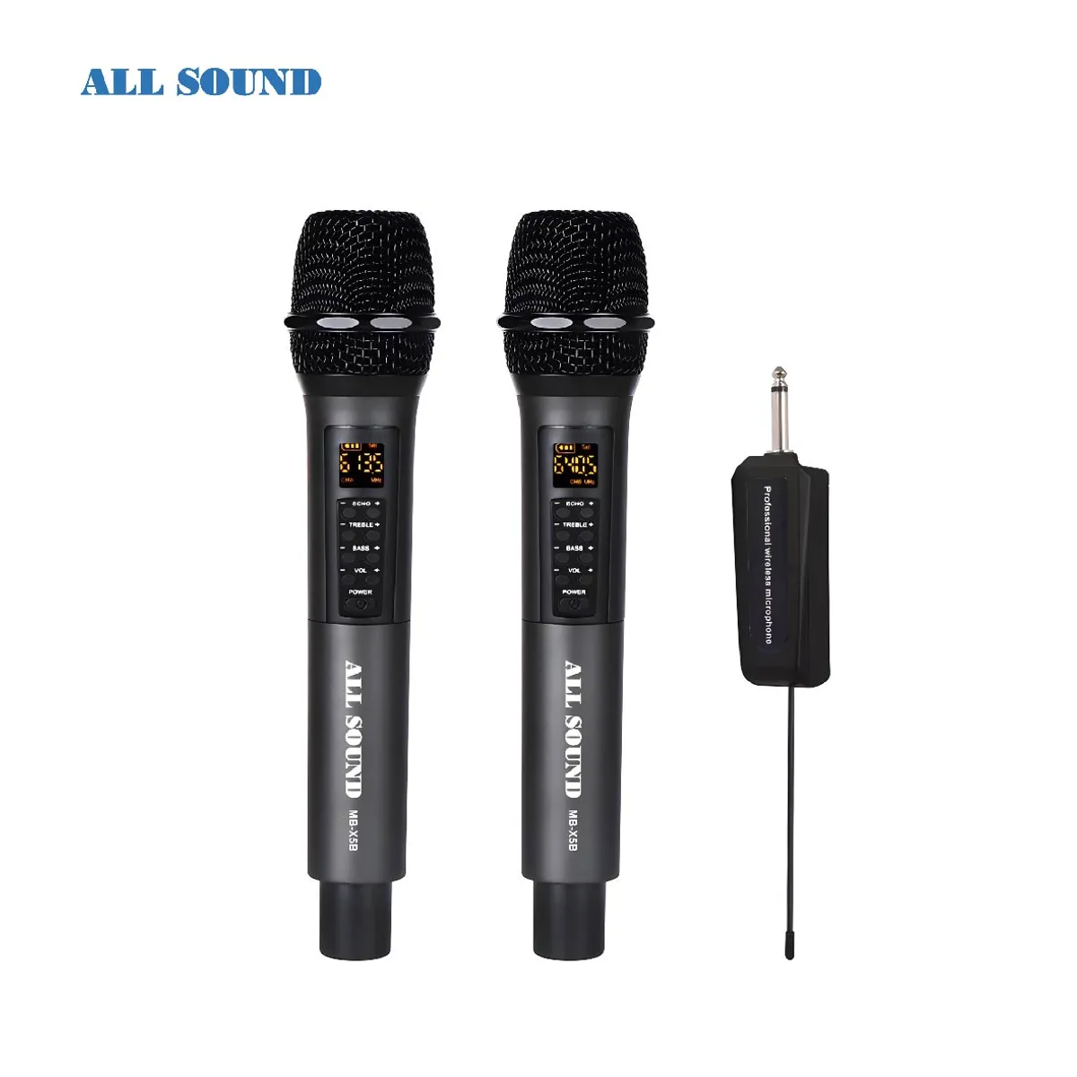 ALL SOUND - MICROFONO INALAMBRICO UHF DUAL MB-X5B CON EFECTOS PARA KARAOKE