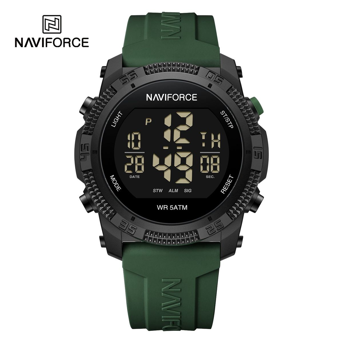 NAVIFORCE - Reloj Naviforce 7104 Digital Correa Verde de silicona
