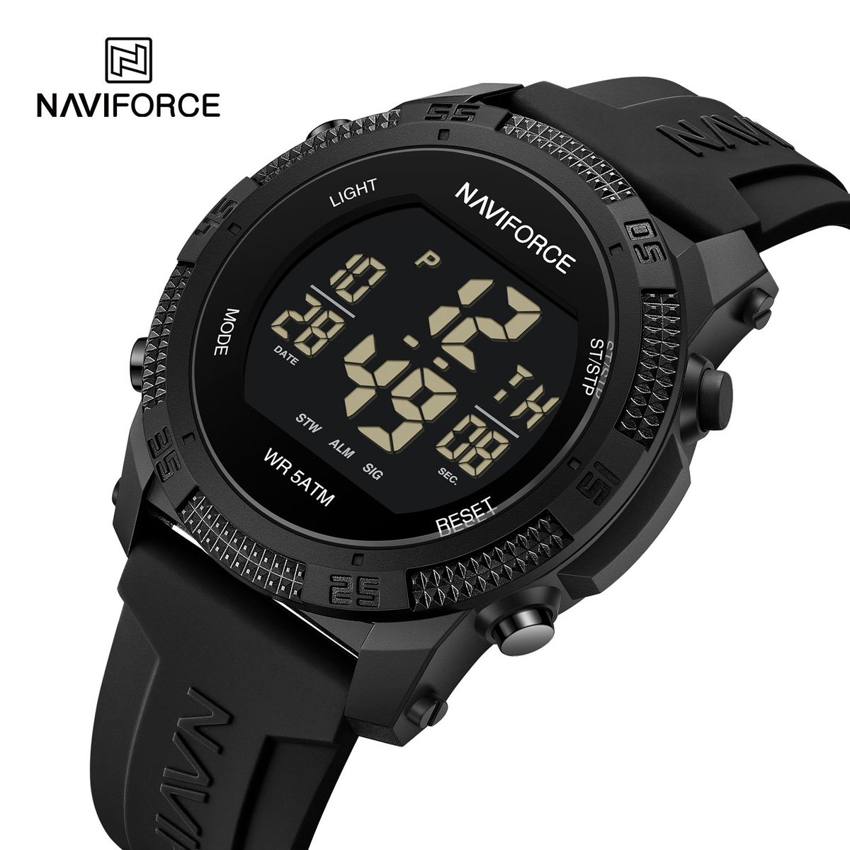 NAVIFORCE - Reloj Naviforce 7104 Digital Correa Negra de silicona