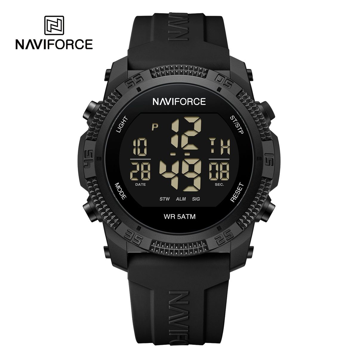 NAVIFORCE - Reloj Naviforce 7104 Digital Correa Negra de silicona