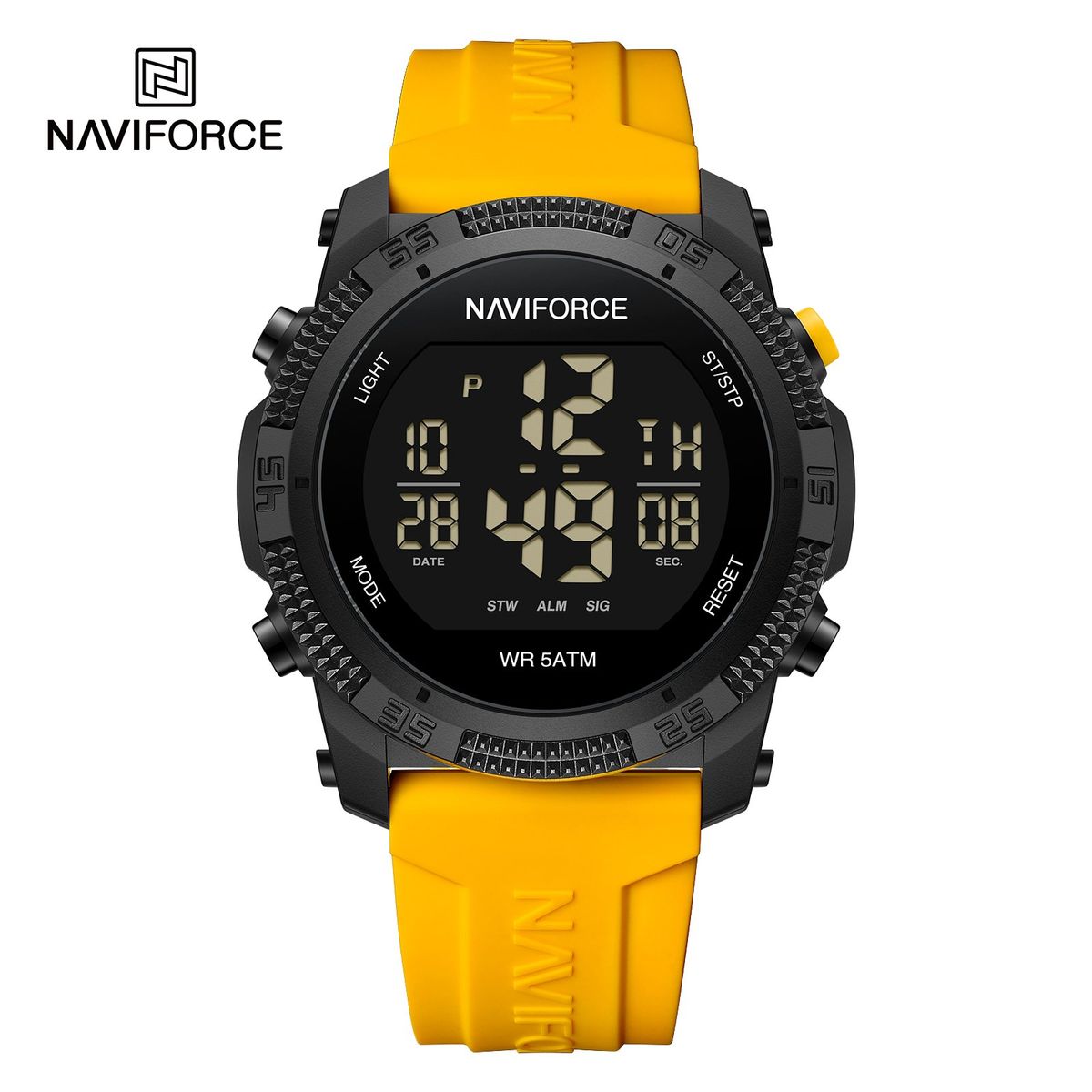 NAVIFORCE - Reloj Naviforce 7104 Digital Correa Amarilla de silicona