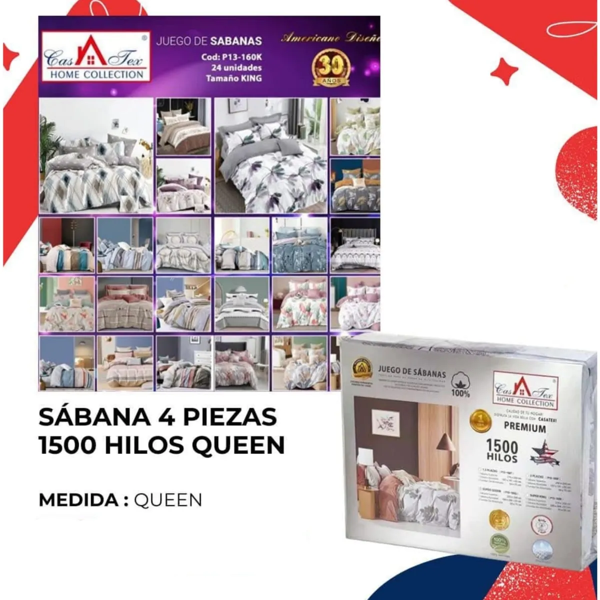GENERICO - Set de Sabana de 4pcs - Queen