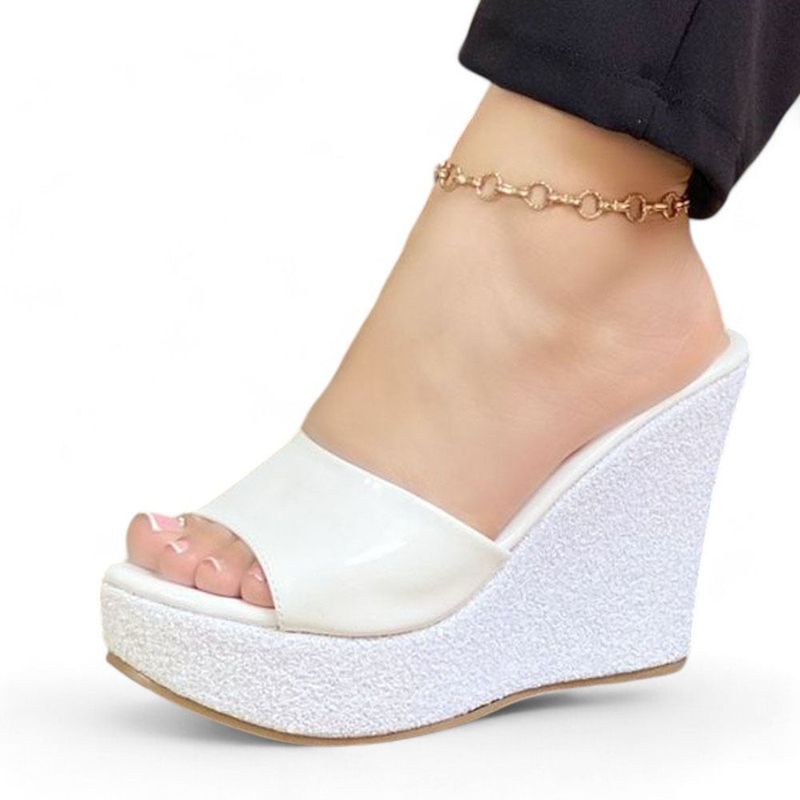 GENERICO - Taco Mujer Plataforma Classic 2086L-52 Taco 9 Color Blanco