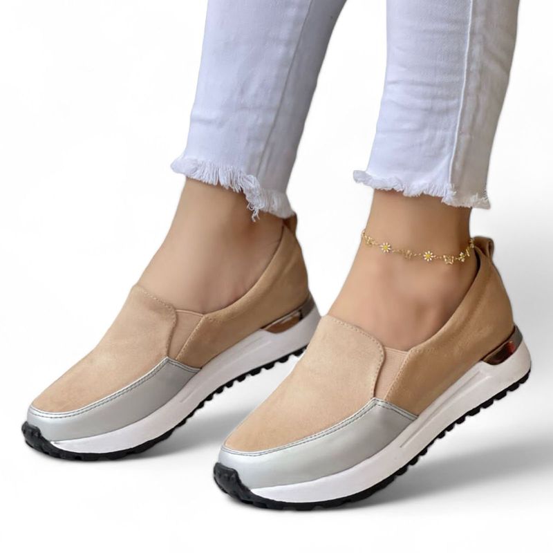 GENERICO - Zapatilla Mujer Yomar Casual Liga 2086L-50 Color Beige