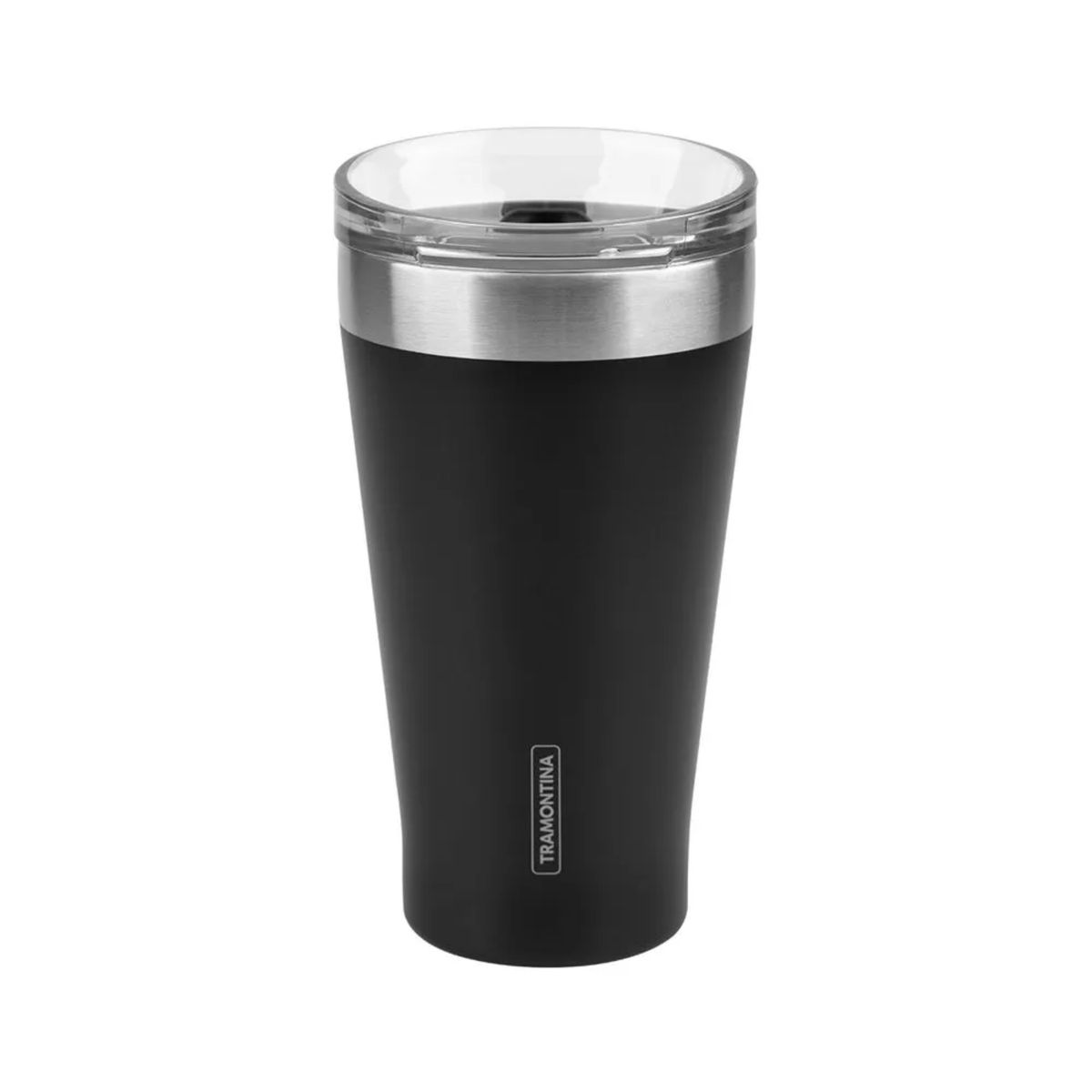 TRAMONTINA - Vaso Térmico con tapa 550 ml Negro Exata - Tramontina