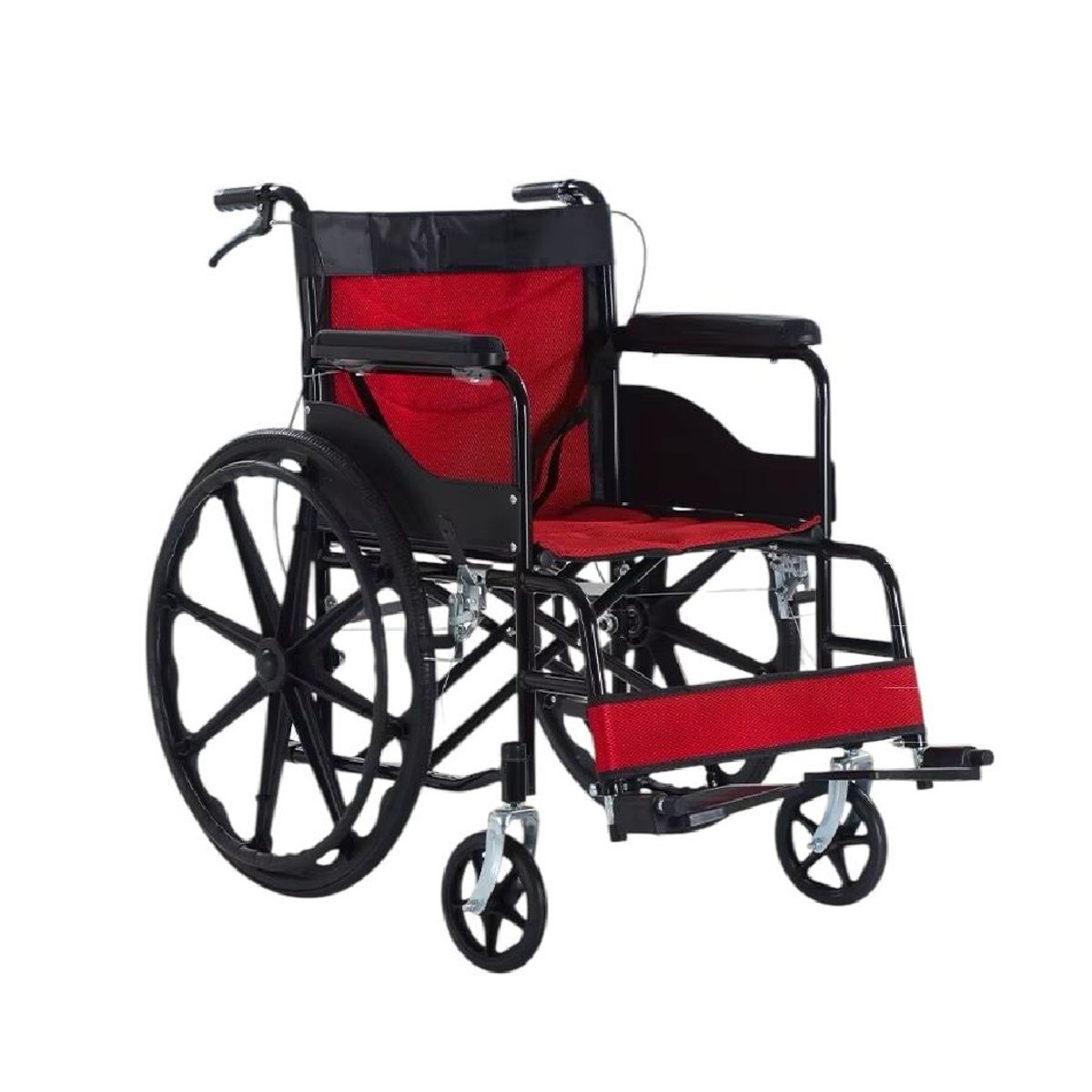 GENERICO - SILLA DE RUEDAS ESTANDAR NEGRO AROS PVC LLANTA GRUESA GOMA