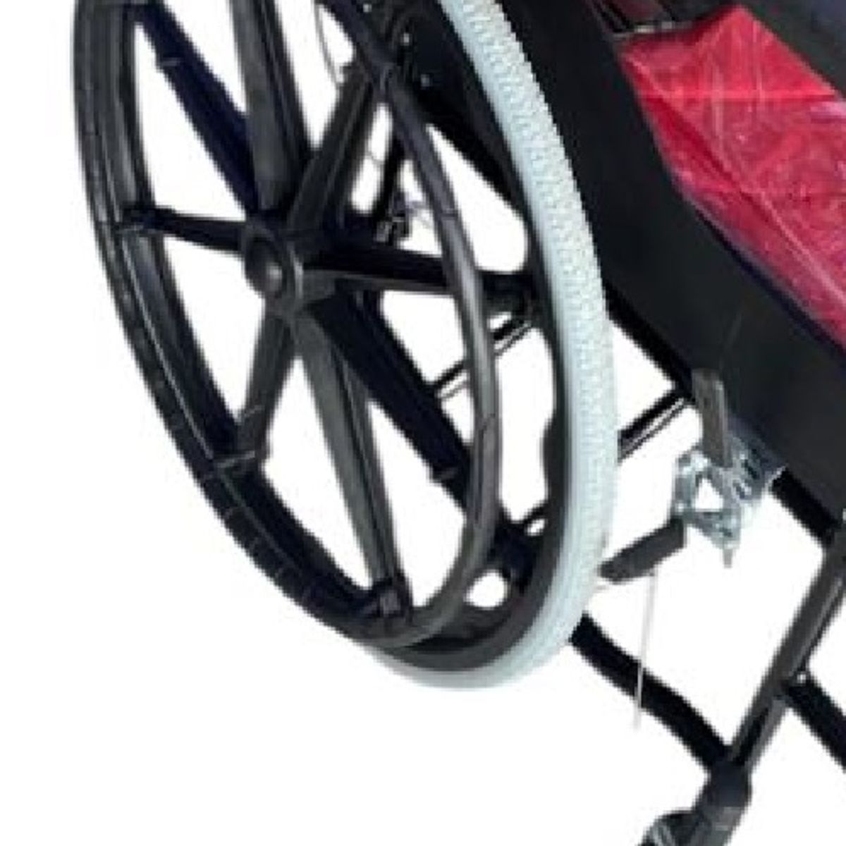 GENERICO - SILLA DE RUEDAS ESTANDAR NEGRO AROS PVC LLANTA GRUESA GOMA