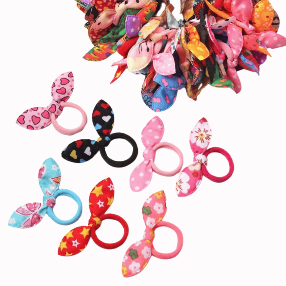 AFRODITA - Set X 40 Lazos Elásticos Con Diseño Para Niñas