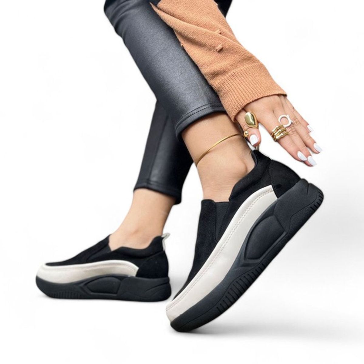 GENERICO - Zapatilla Mujer Casual Gamuza Plataforma 4 1062L-50 Color Multicolor.-