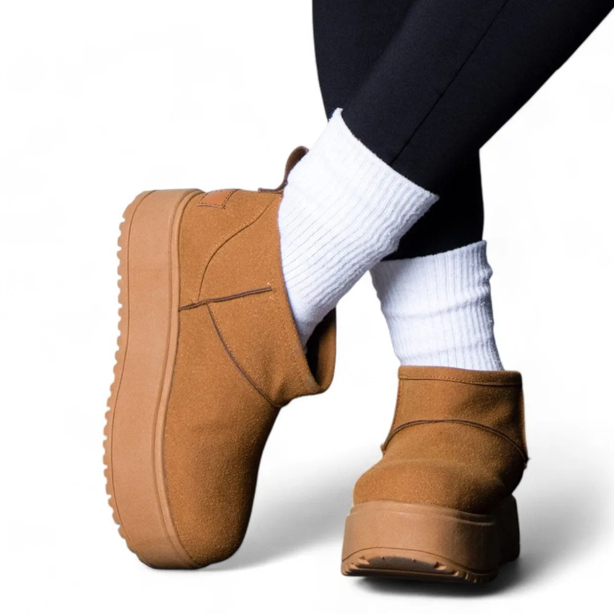 GENERICO - Botin Mujer Yomar Forro Peluche Flat 1216 5C-65 Color Camel