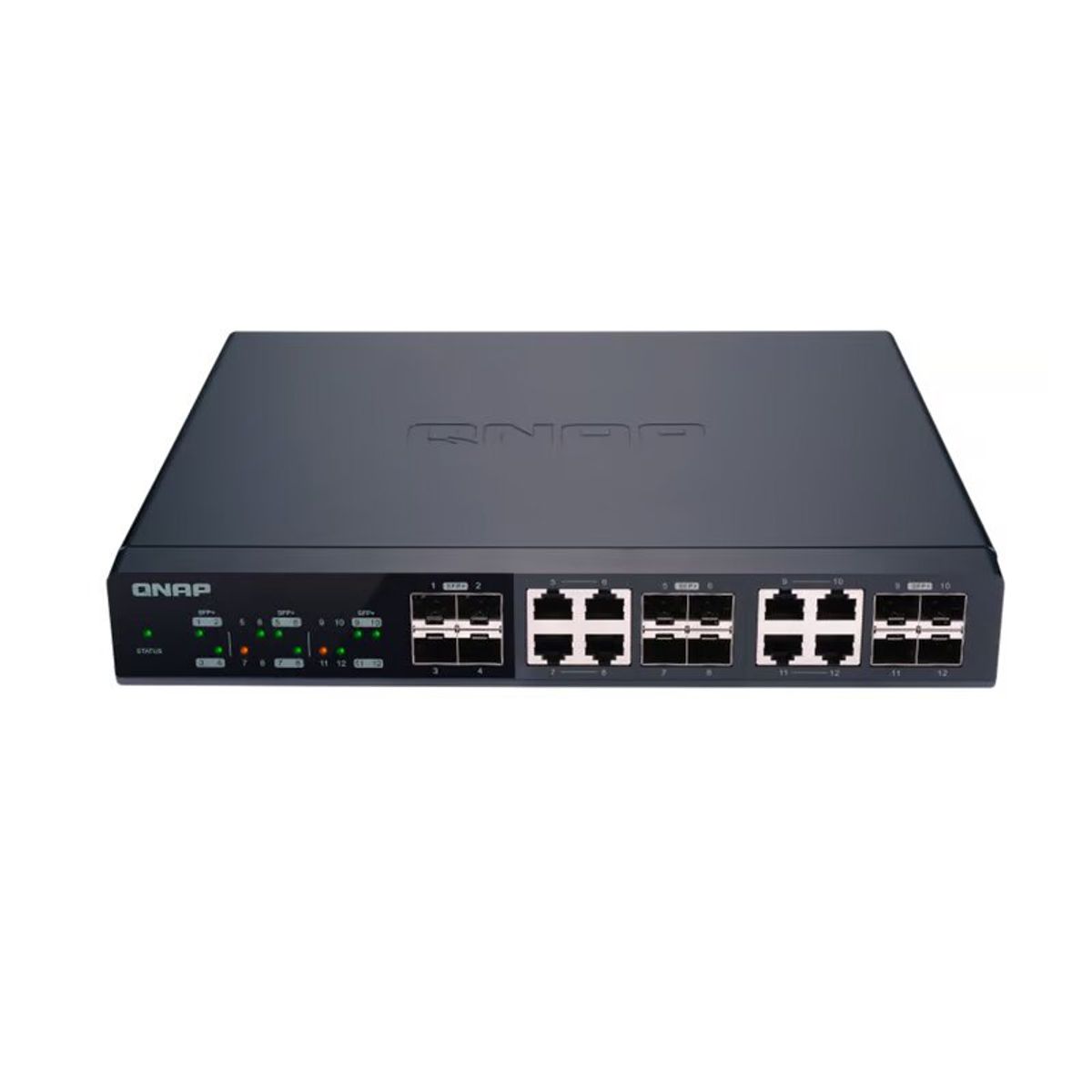 QNAP - SWITCH CONMUTADOR DE ETHERNET QNAP 12 PUERTOS NEGRO PN:QSW-M1208-8C-US