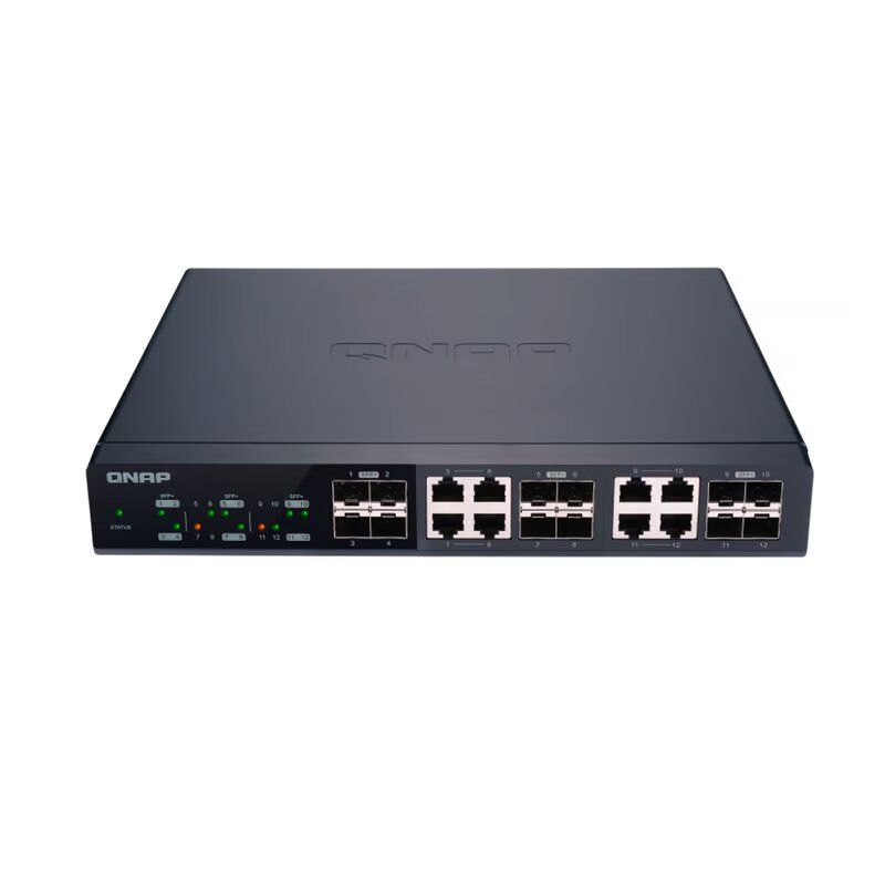 QNAP - SWITCH CONMUTADOR DE ETHERNET QNAP 12 PUERTOS NEGRO PN:QSW-M1208-8C-US