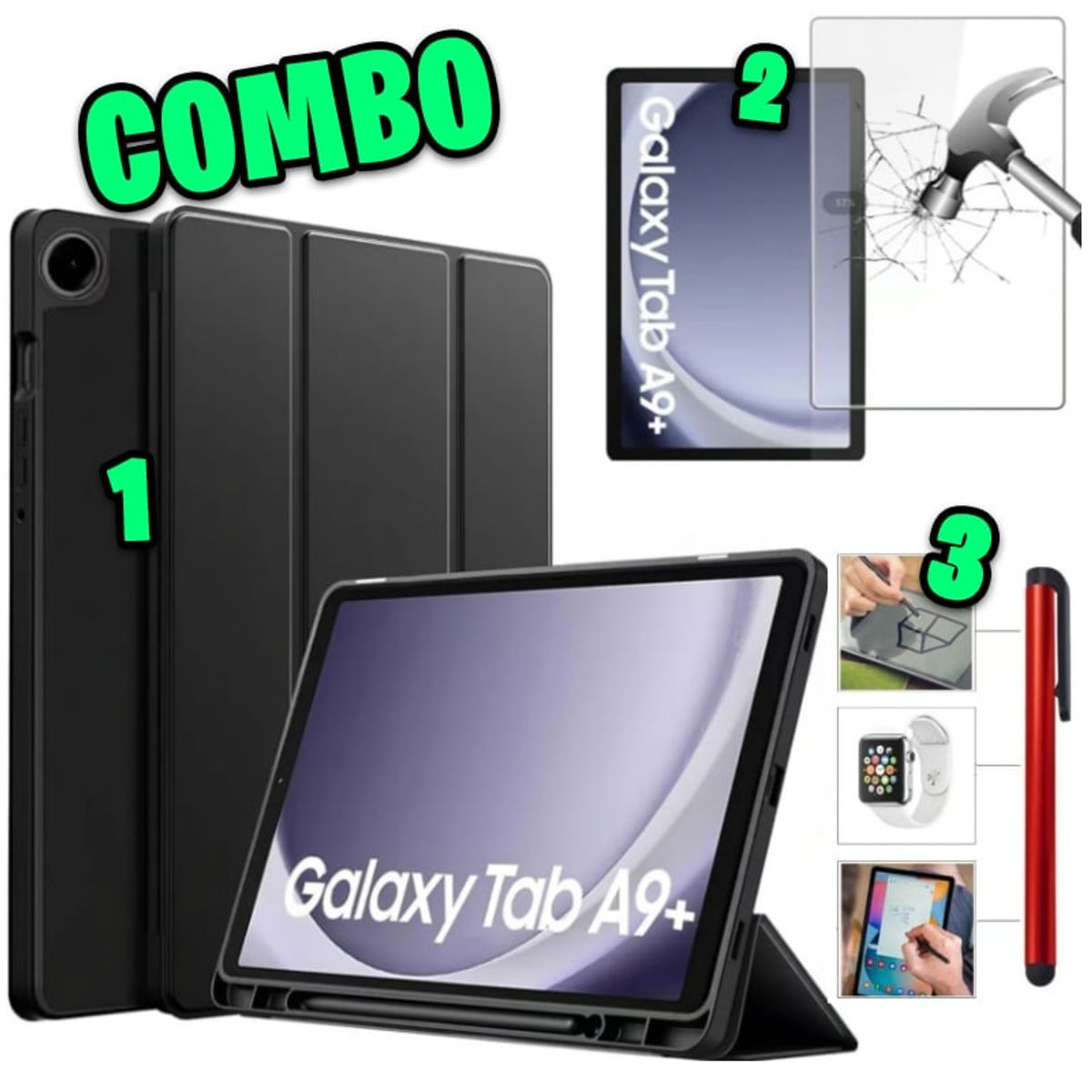 GENERICO - Funda Imantada + Mica Protector + Lápiz Touch p Samsung A9+ A9 plus 11