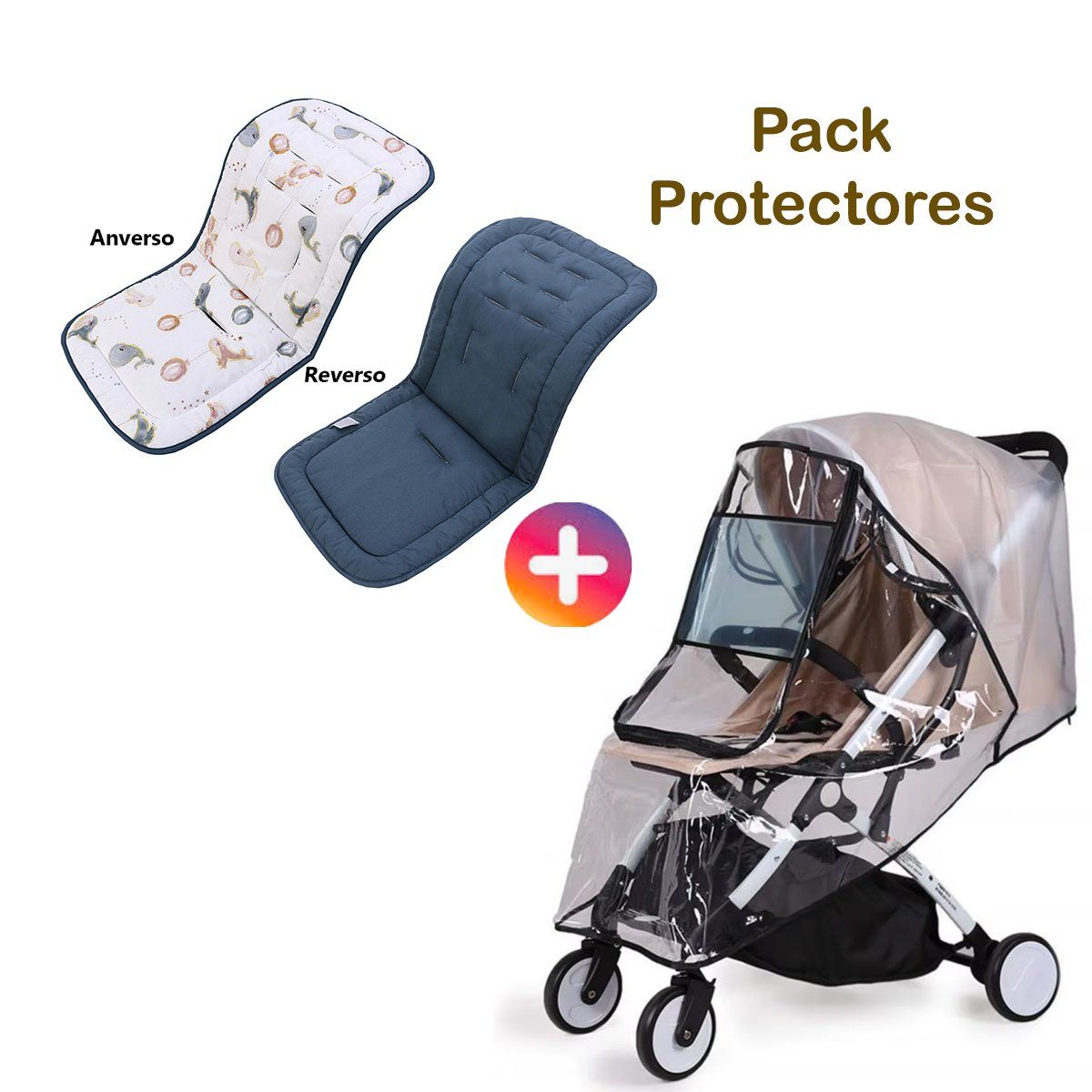 GENERICO - Protector de Coche para Bebé con Cobertor para Lluvia