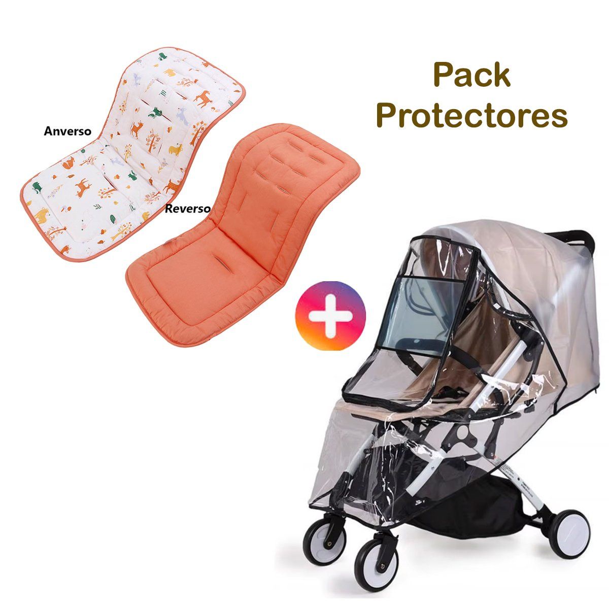 GENERICO - Protector de Coche para Bebé con Cobertor para Lluvia