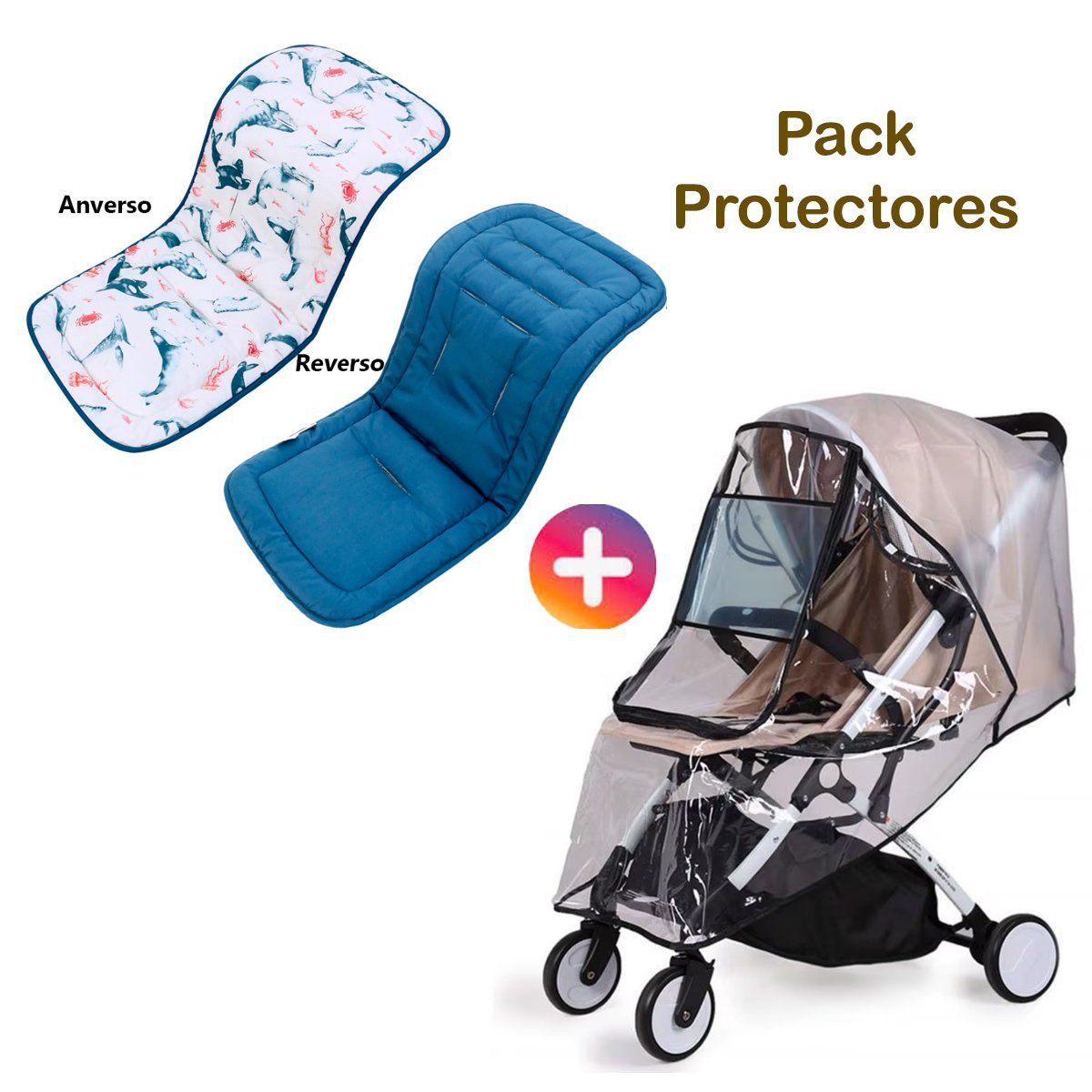 GENERICO - Protector de Coche para Bebé con Cobertor para Lluvia