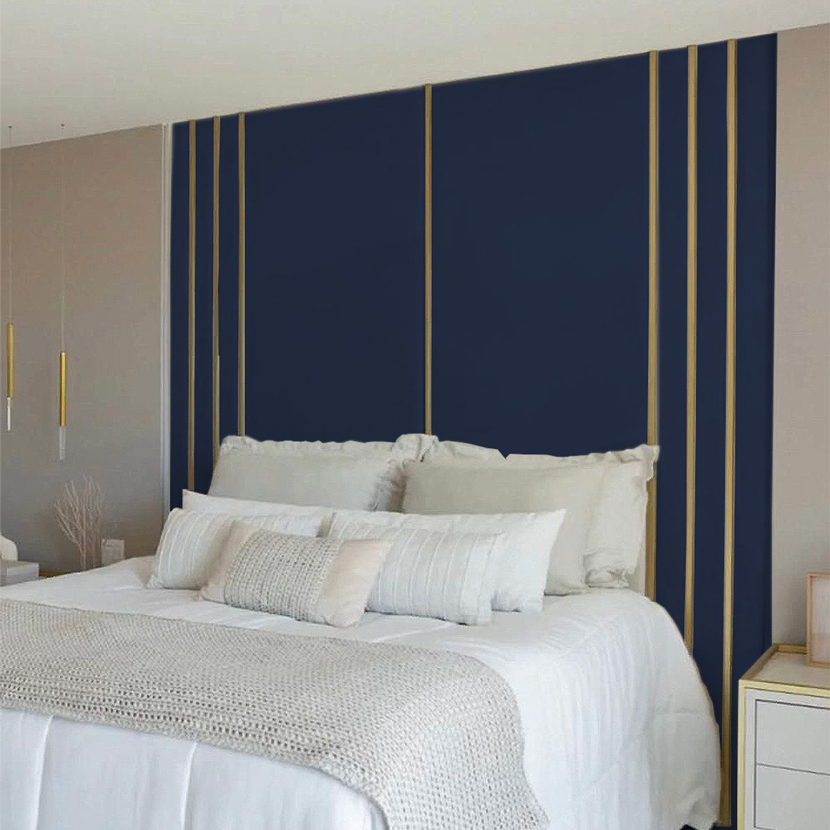 BARAKA HOME - Cabecera Murcia King - Azul Marino
