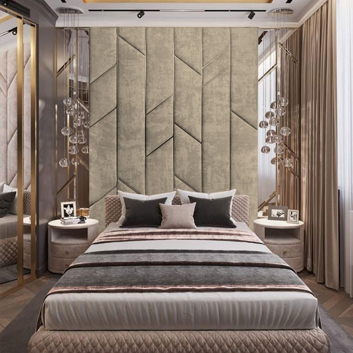 BARAKA HOME - Cabecera Farum 1.5 Plz - Beige Claro