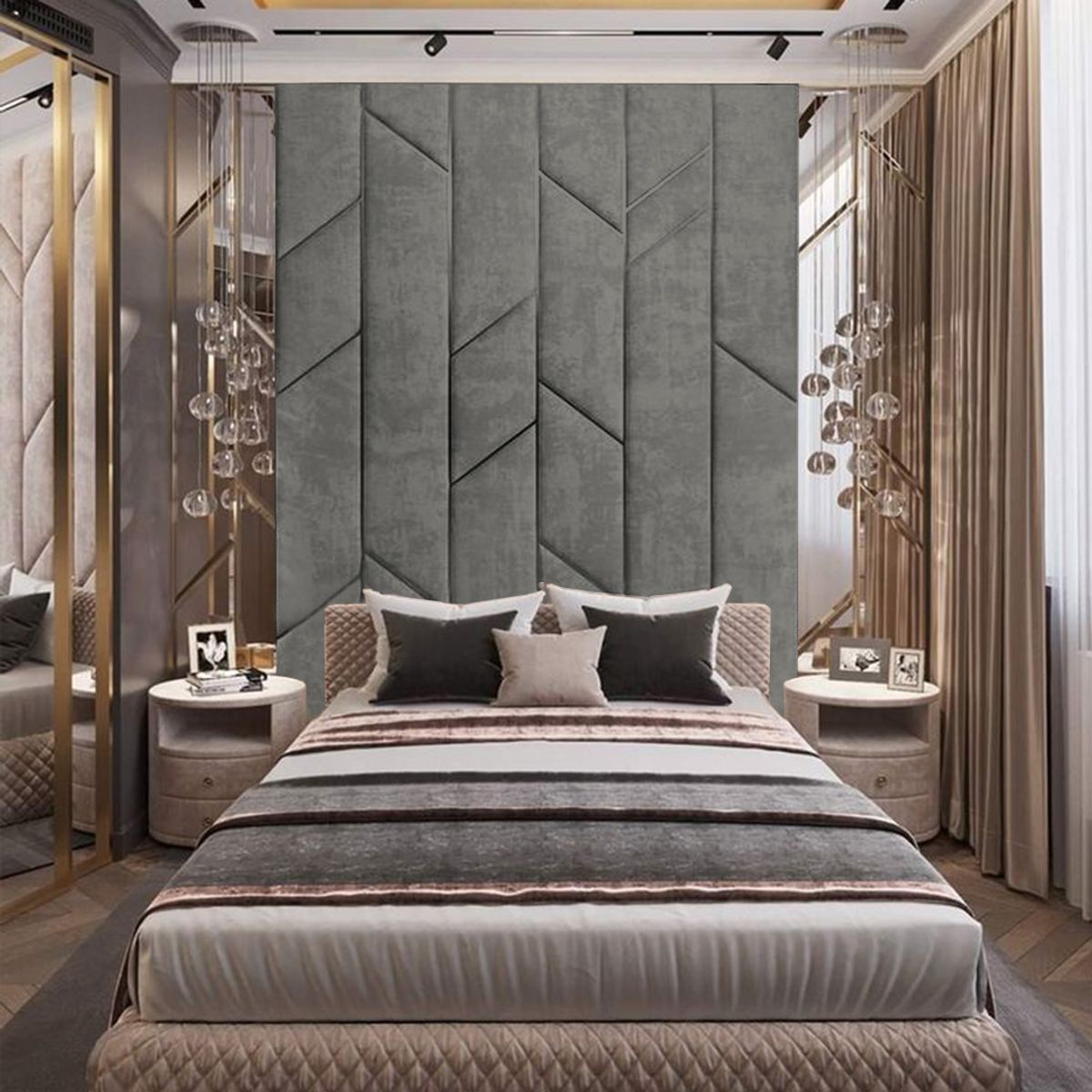 BARAKA HOME - Cabecera Farum 1.5 Plz - Gris Oscuro