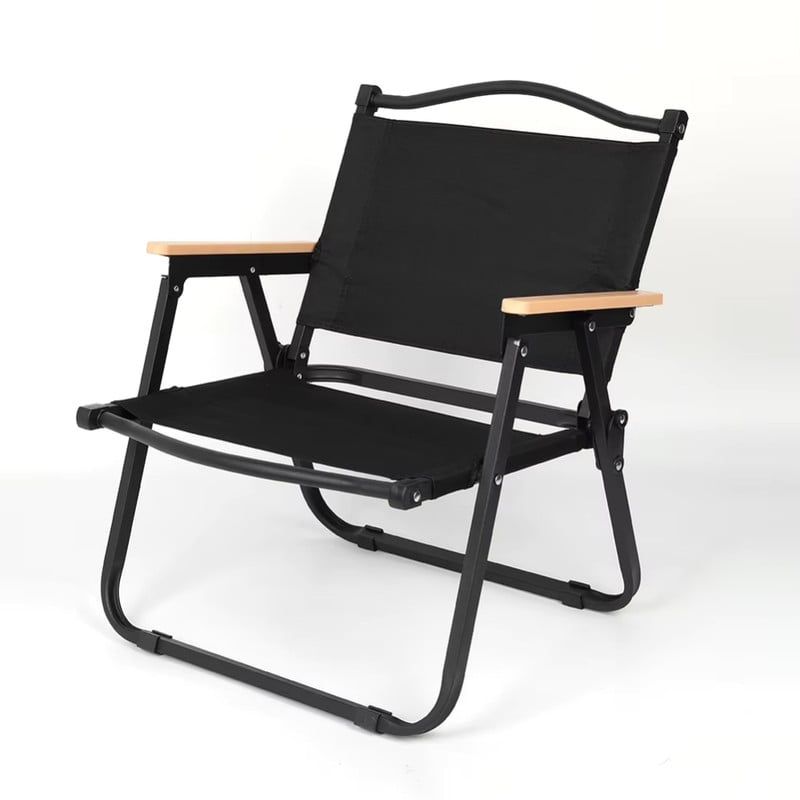 OEM - Silla Plegable Playera Terraza para el Aire Libre Camping Negro