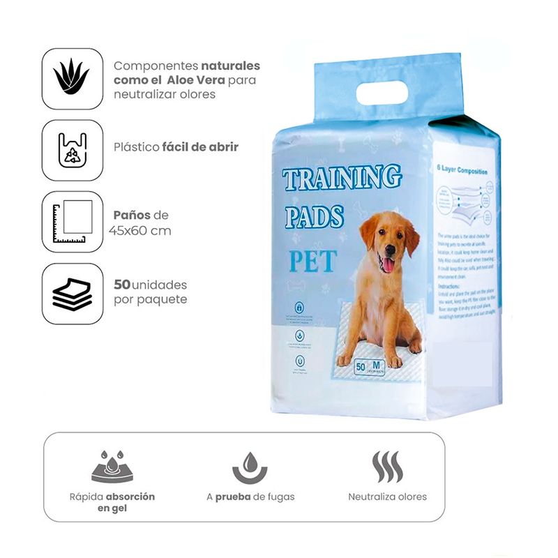 GENERICO - Pañales de piso entrenamiento mascotas perros talla M