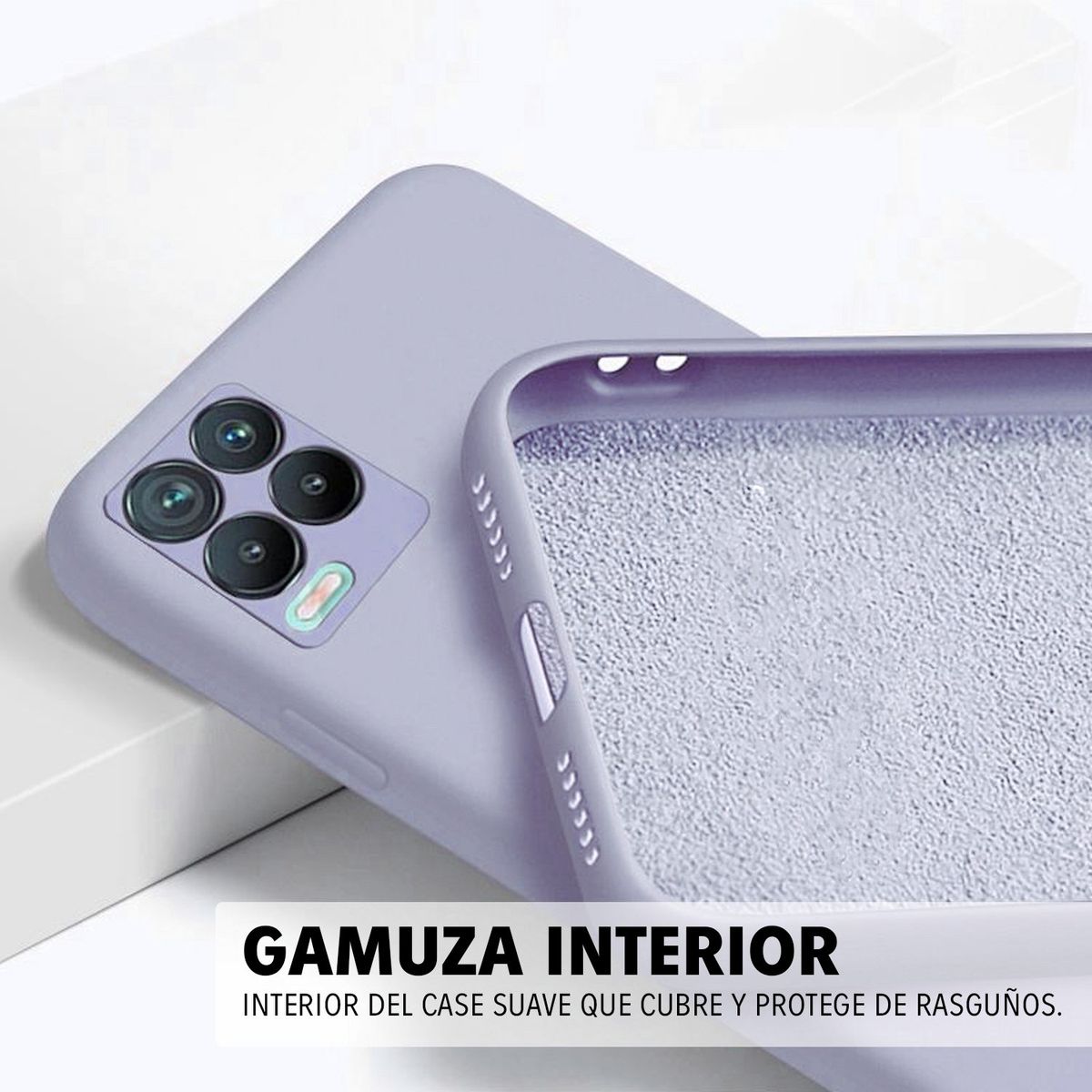 GENERICO - Funda Protector Case SAMSUNG M55 5G - GAMUZA GRIS LAVANDA