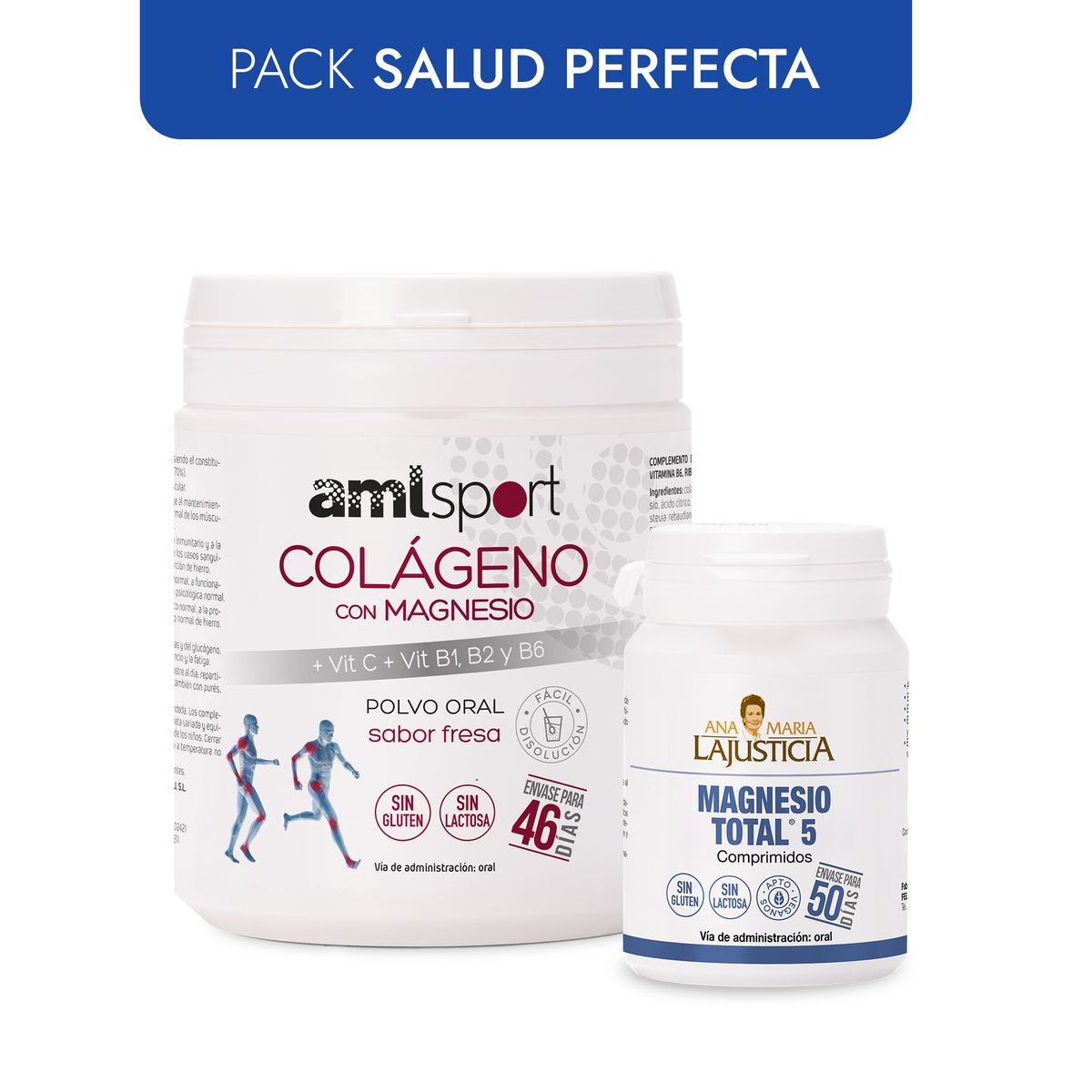 ANA MARIA LAJUSTICIA - PACK SALUD PERFECTA   AML SPORT COLAGENO CON MAGNESIO + MAGNESIO TOTAL 5