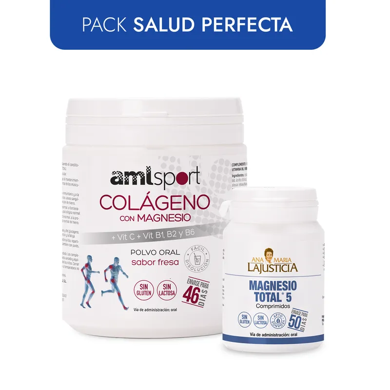 ANA MARIA LAJUSTICIA - PACK SALUD PERFECTA   AML SPORT COLAGENO CON MAGNESIO + MAGNESIO TOTAL 5