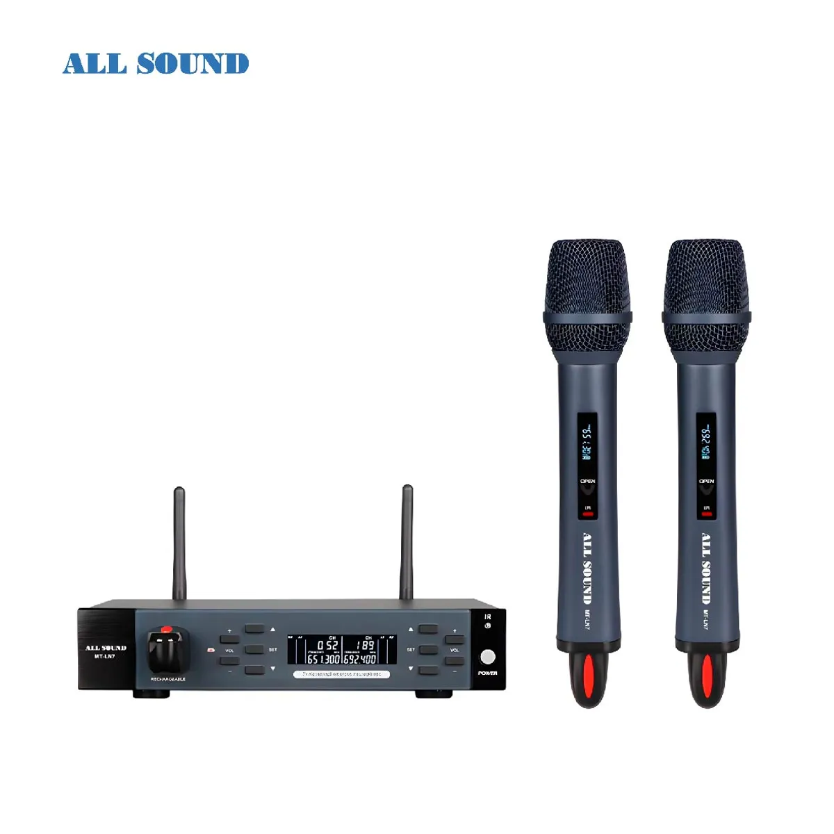 ALL SOUND - MICROFONO INALAMBRICO PROFESIONAL UHF ALL SOUND SERIE MT-LN7 KARAOKE