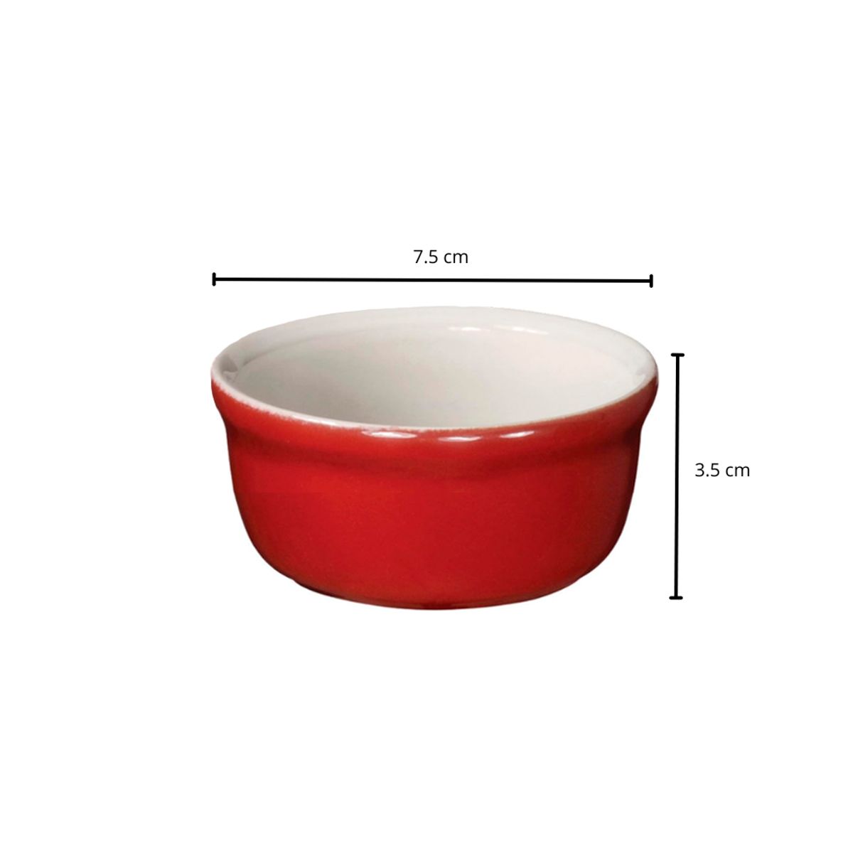 HYGGE - Set de 2 Ramequines Rojo de Cerámica para Cremas