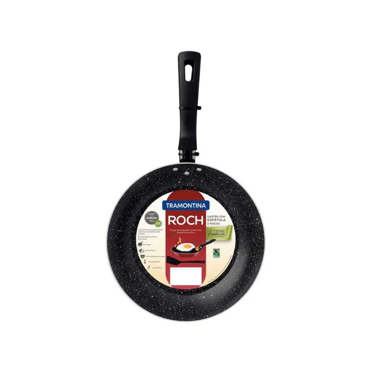 TRAMONTINA - Sartén Tramontina 18cm Rojo Roch-Loreto con Espátula 75145804