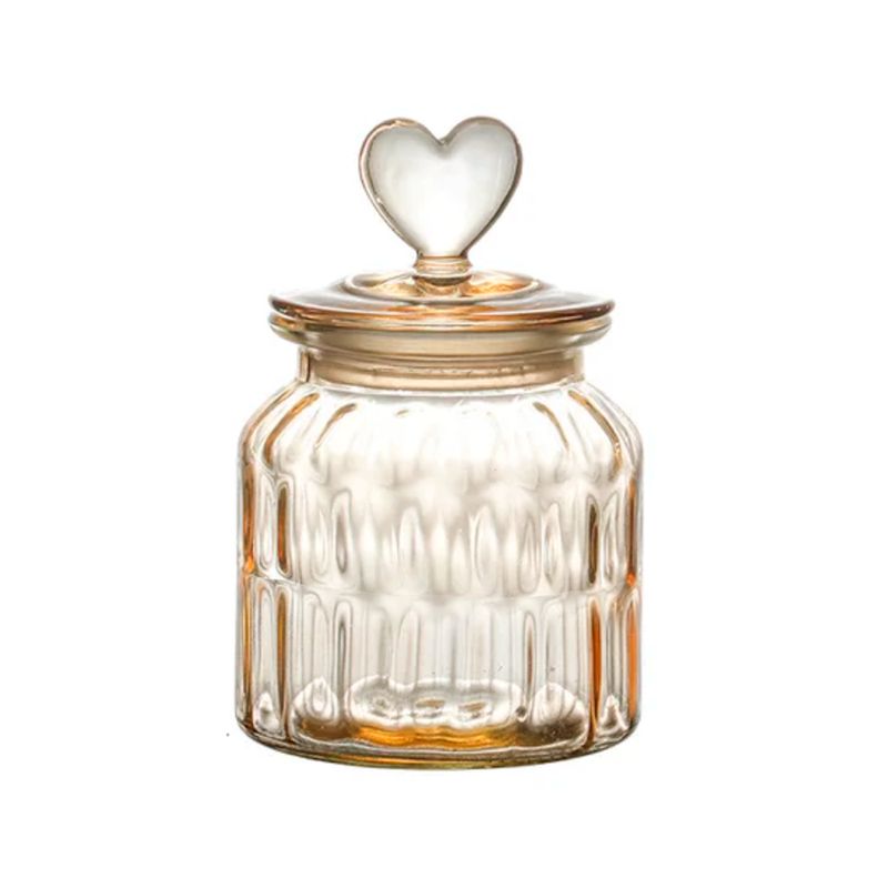 HYGGE - Frasco de Vidrio con Tapa de Corazón 650 ml