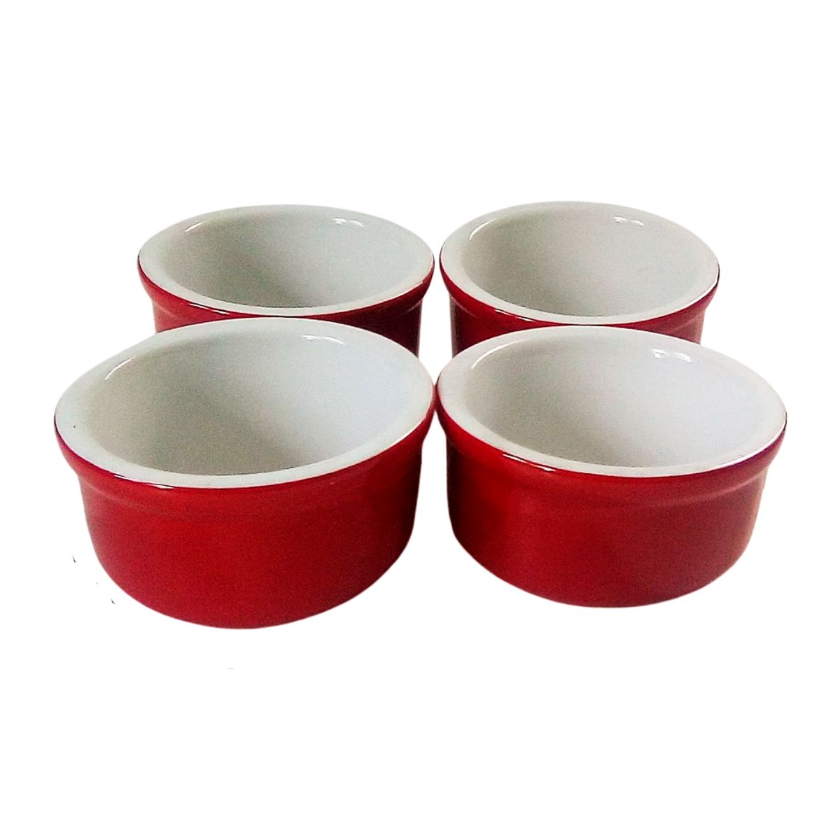 HYGGE - Set de 4 Ramequines Rojo de Cerámica para Cremas