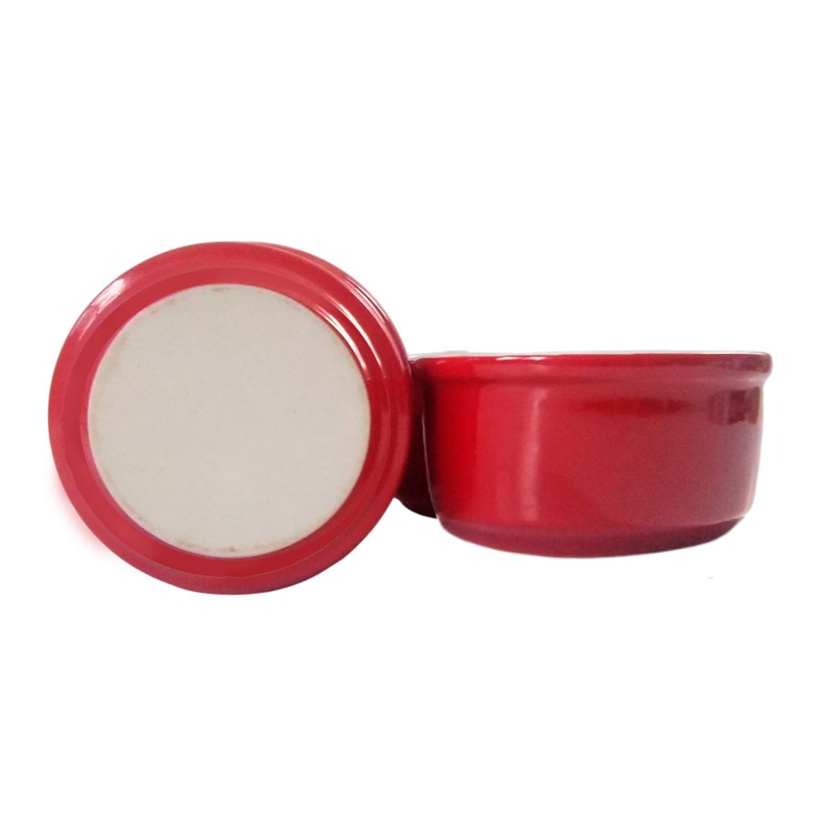 HYGGE - Set de 4 Ramequines Rojo de Cerámica para Cremas