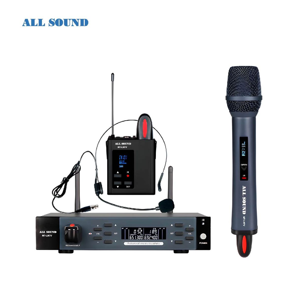 ALL SOUND - MICROFONO PROFESIONAL ALL SOUND PARA EVENTOS SERIE MT-LN7V DUAL