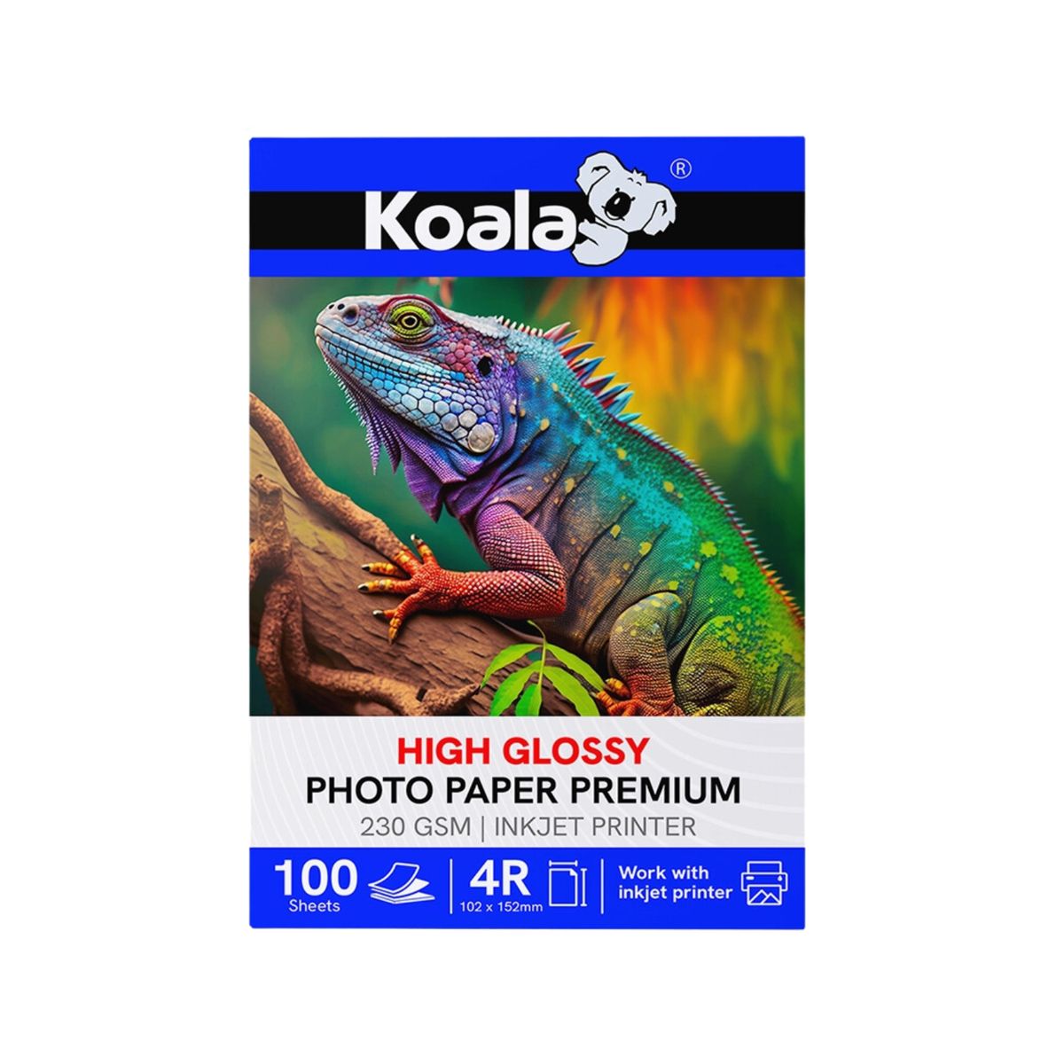 KOALA - Papel Fotográfico Jumbo Brillante 10x15cm 230g 100 hojas