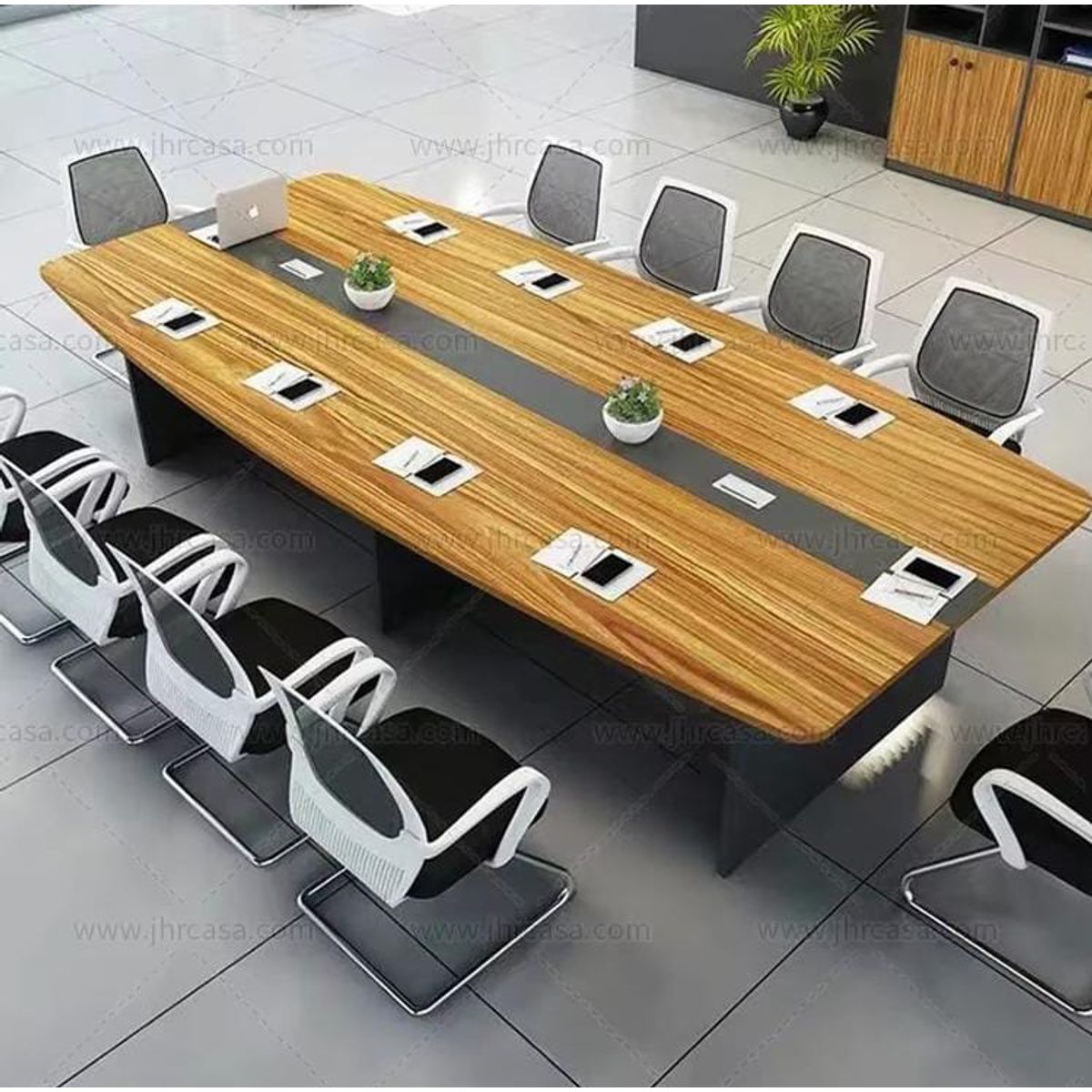 DMUEBLES - DM MESA DE TRABAJO/CONFERENCIA ZAPMAN 300 CM - COLOR CEDRO