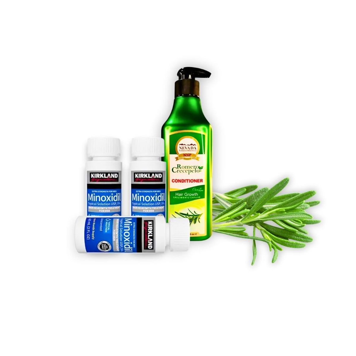 NEVADA NATURAL PRODUCTS - Pack Capilar Acondicionador Romero 520ml+Minoxidil X3