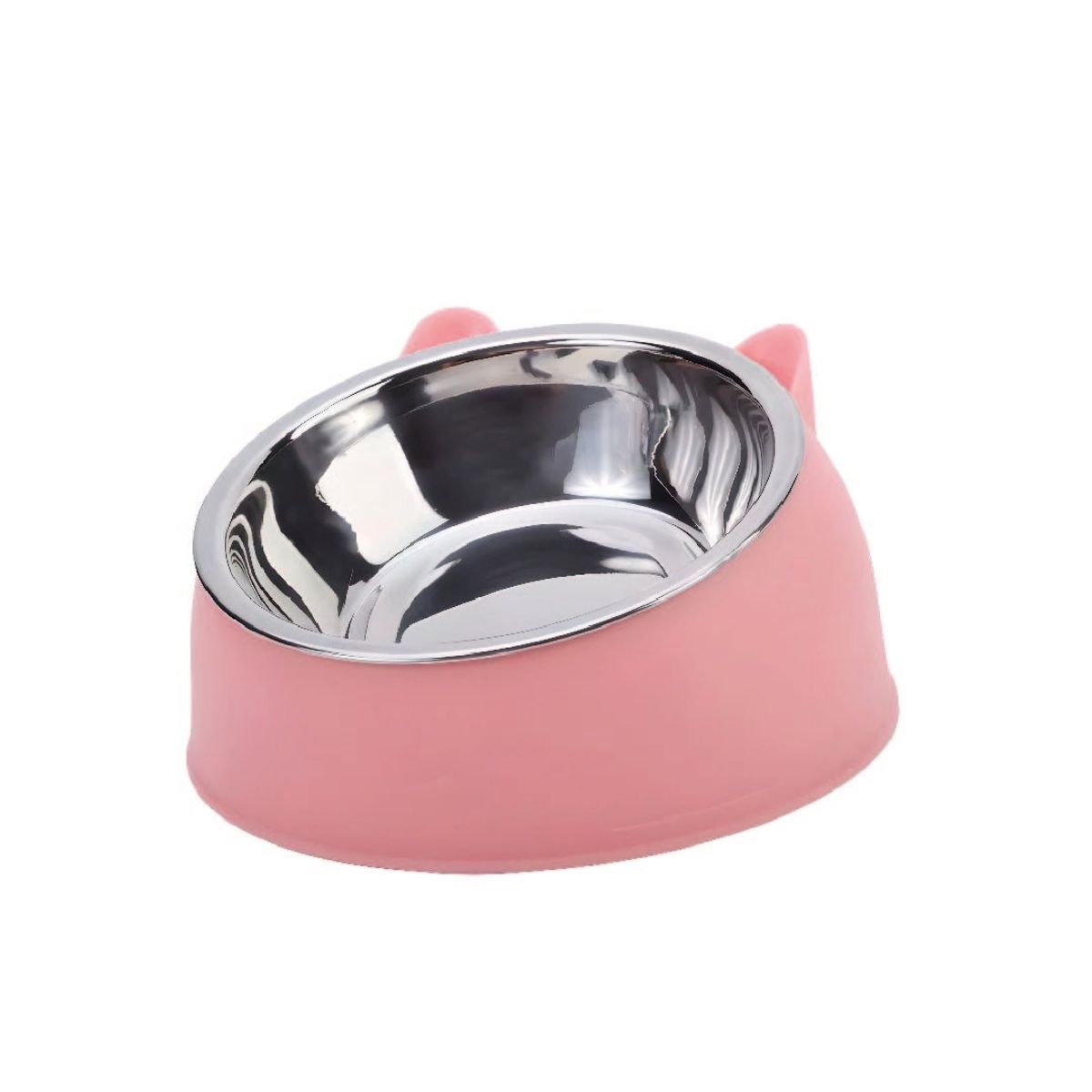 S&T - Plato Acero Inoxidable Para Mascotas Rosado - Talla S
