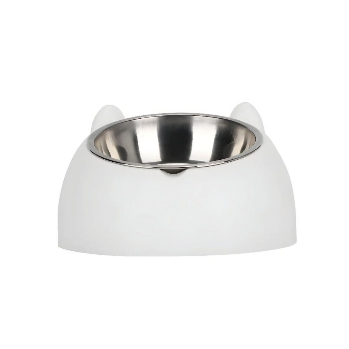 S&T - Plato Acero Inoxidable Para Mascotas Blanco - Talla S