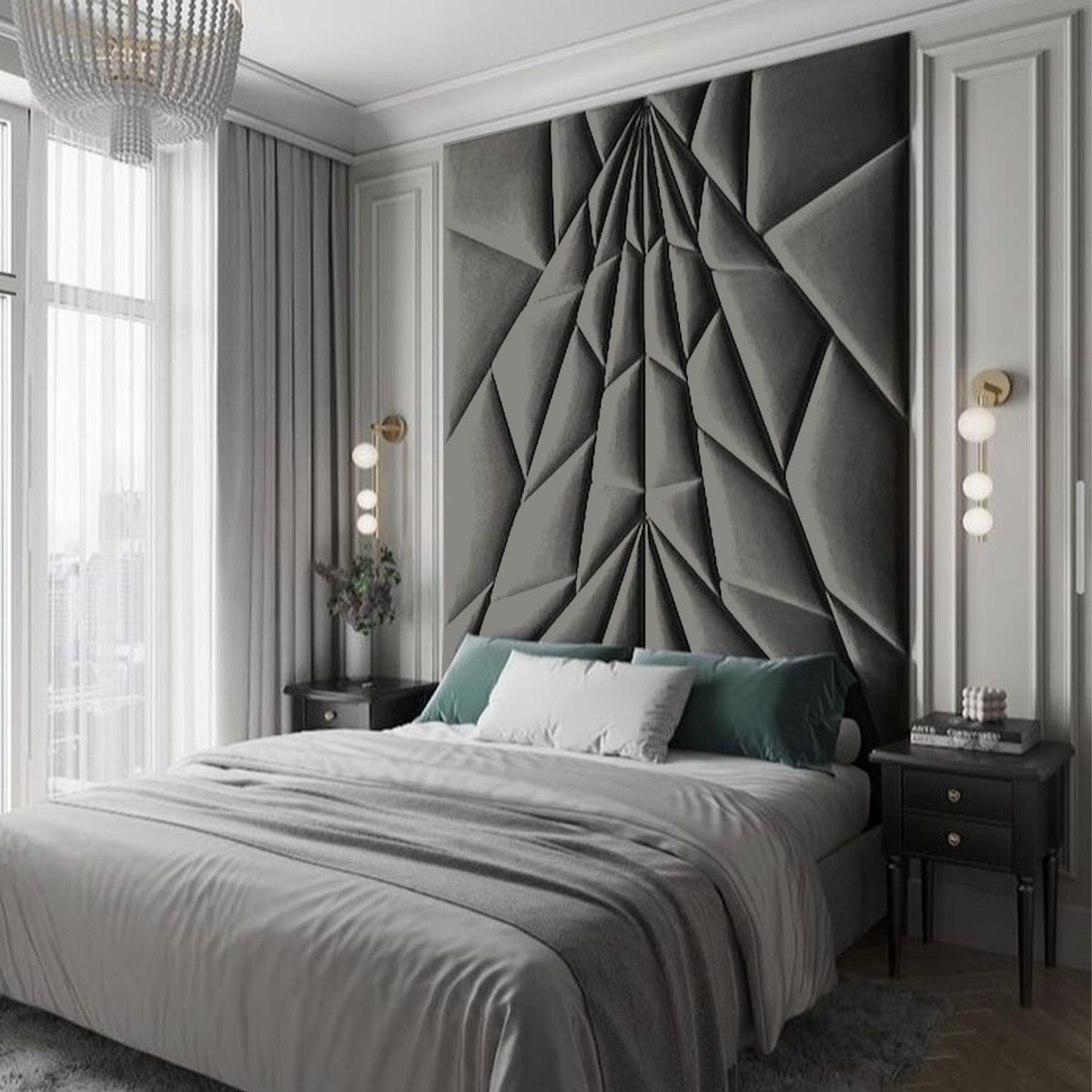 BARAKA HOME - Cabecera Randers 1 Plz - Gris Oscuro