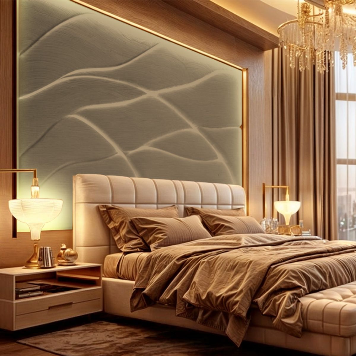 BARAKA HOME - Cabecera Melilla Queen - Beige Claro