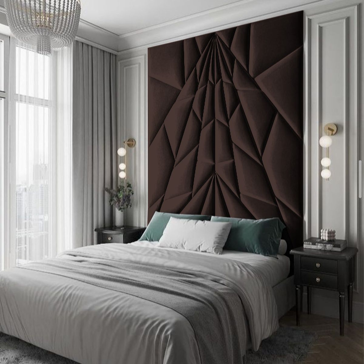 BARAKA HOME - Cabecera Randers 1.5 Plz - Chocolate