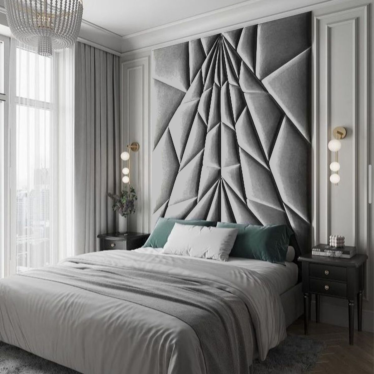 BARAKA HOME - Cabecera Randers 1.5 Plz - Gris Claro