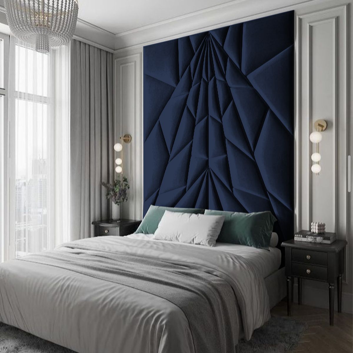 BARAKA HOME - Cabecera Randers King - Azul Marino