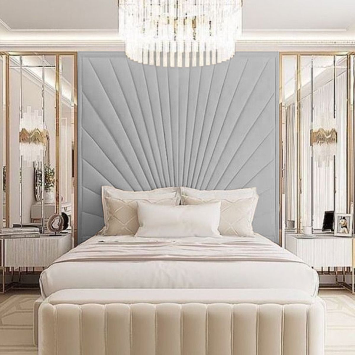 BARAKA HOME - Cabecera Herning 1 Plz - Gris Claro