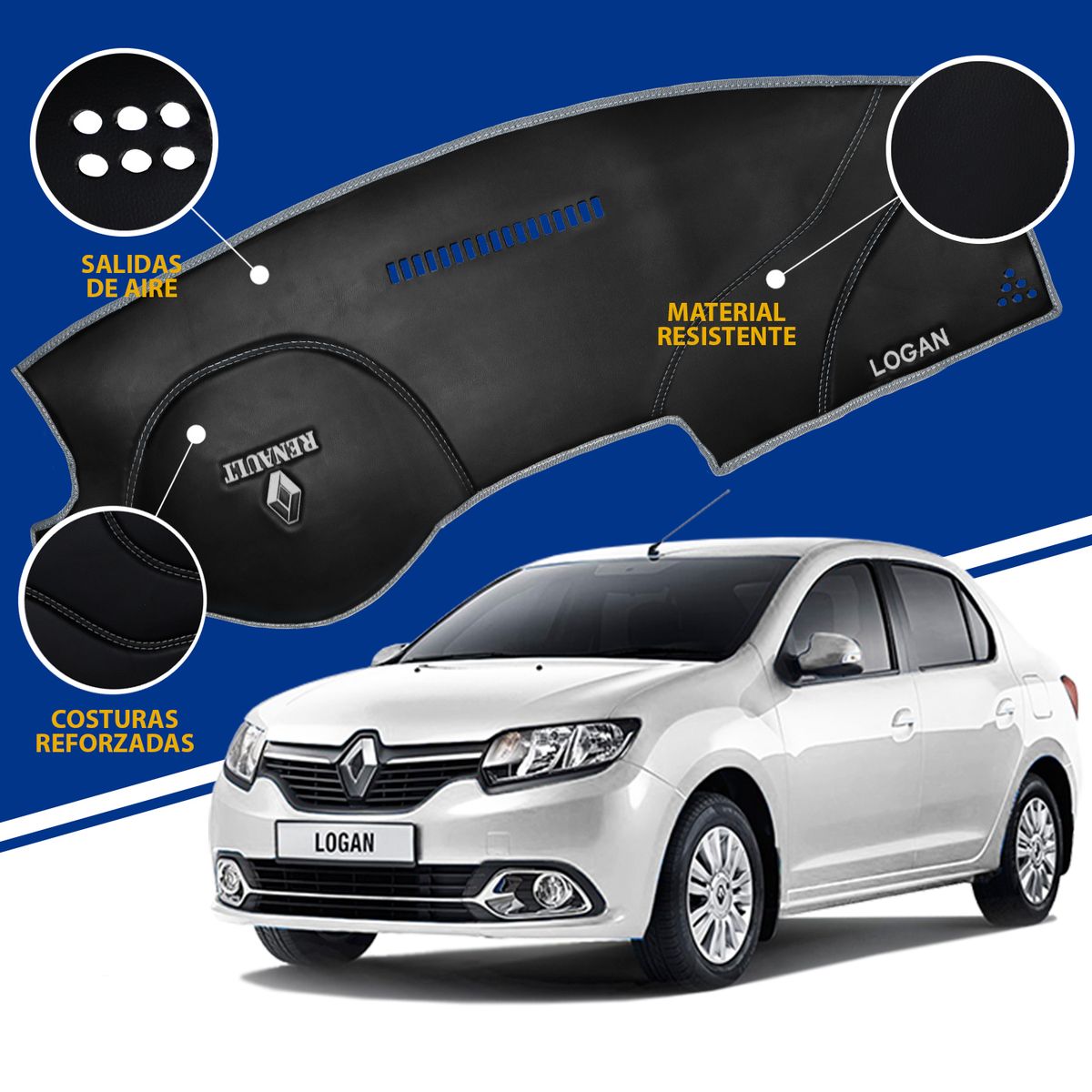 TECGO - PROTECTOR TAPETE DE TABLERO PARA  RENAULT LOGAN 2020